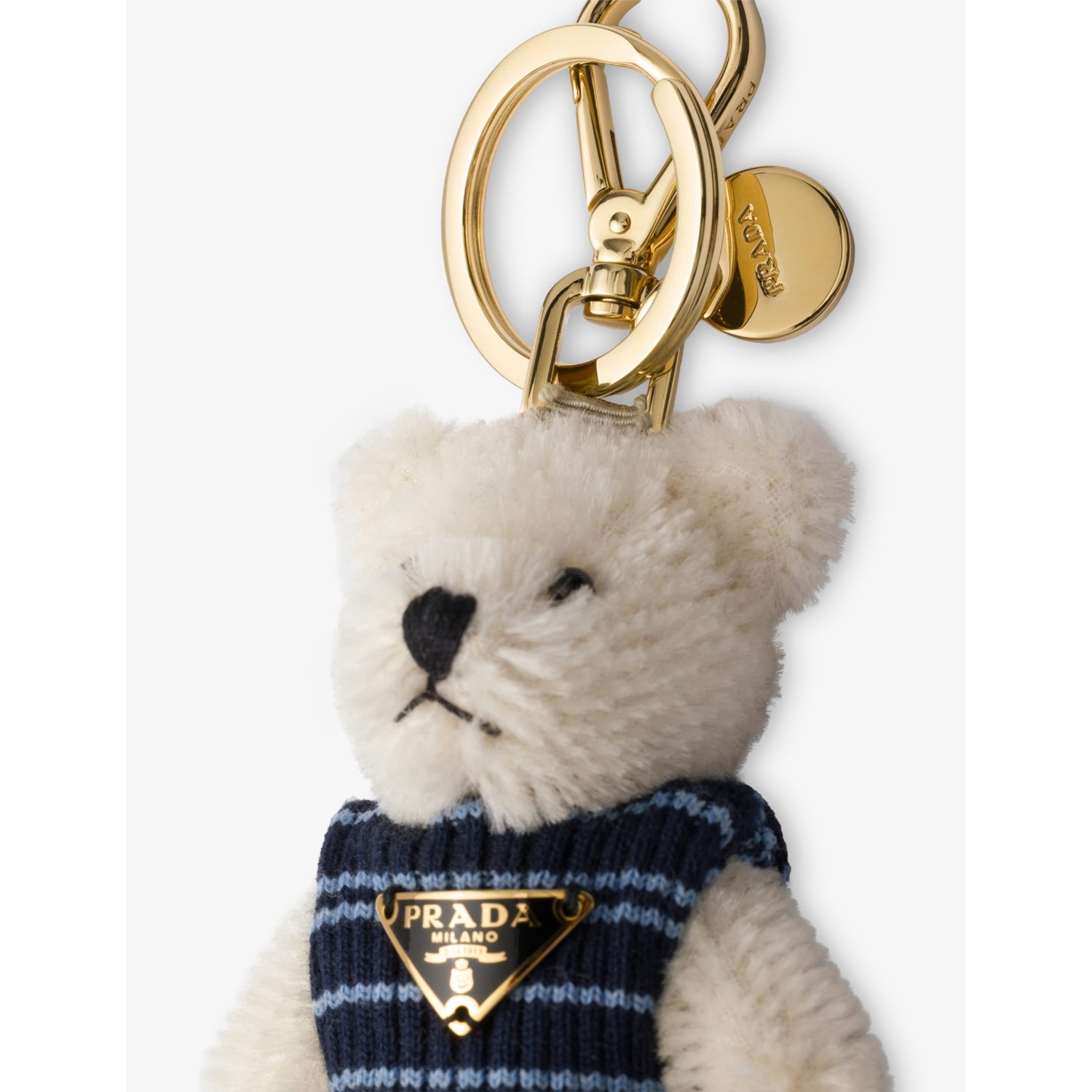 Prada teddy bear triangle-logo keyring charm 11cm - British product