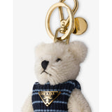 Prada teddy bear triangle-logo keyring charm 11cm - British product