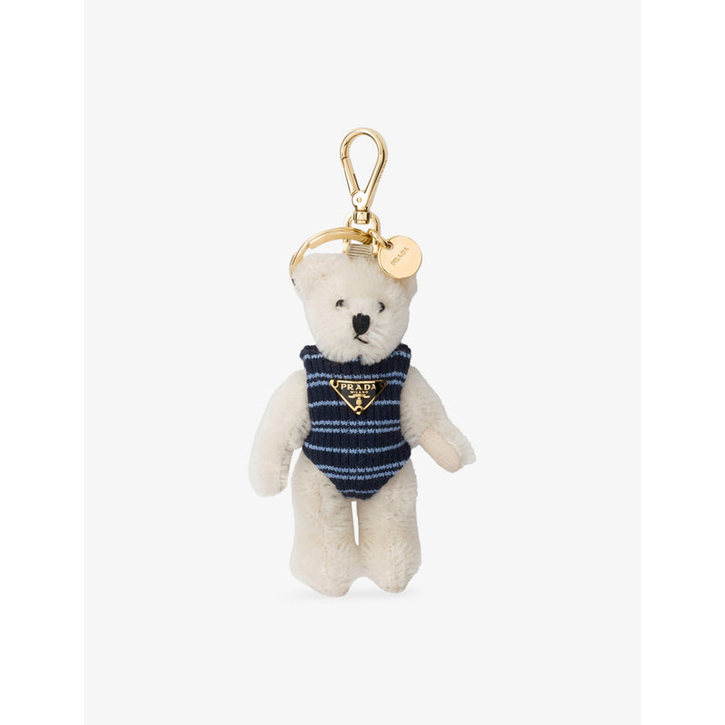 Prada teddy bear triangle-logo keyring charm 11cm - British product