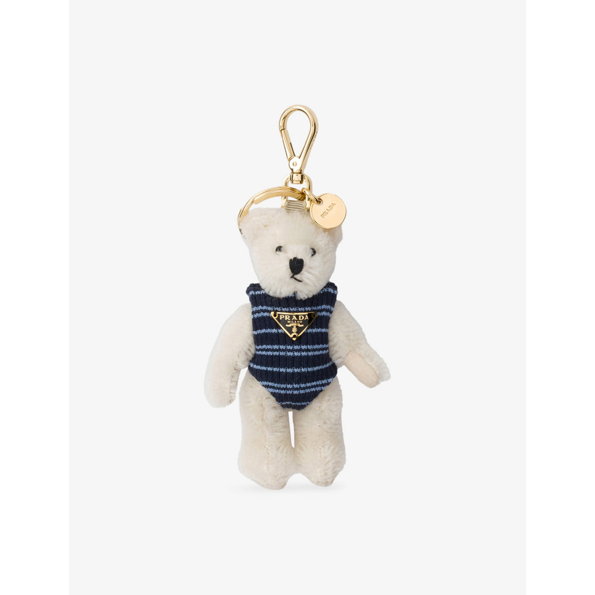 Prada teddy bear triangle-logo keyring charm 11cm - British product