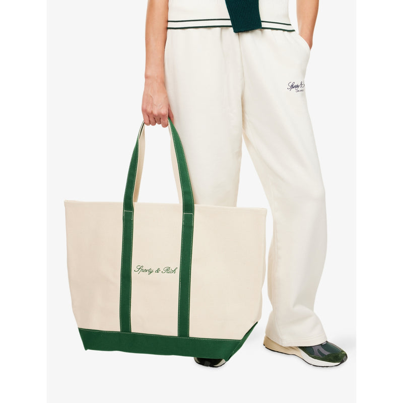 Sporty & Rich canvas tote bag with serif logo large - British product