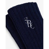 Sporty & Rich logo-embroidered rib-knit socks, imported from the UK