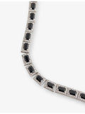 DARKAI white gold-plated pavé-emerald necklace 50cm (British brand)