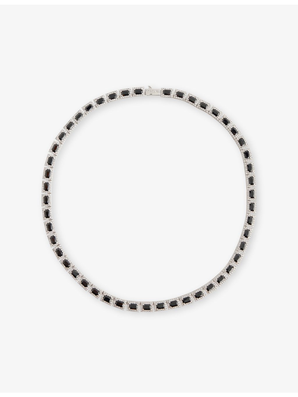 DARKAI white gold-plated pavé-emerald necklace 50cm (British brand)