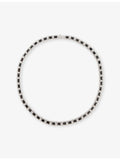 DARKAI white gold-plated pavé-emerald necklace 50cm (British brand)
