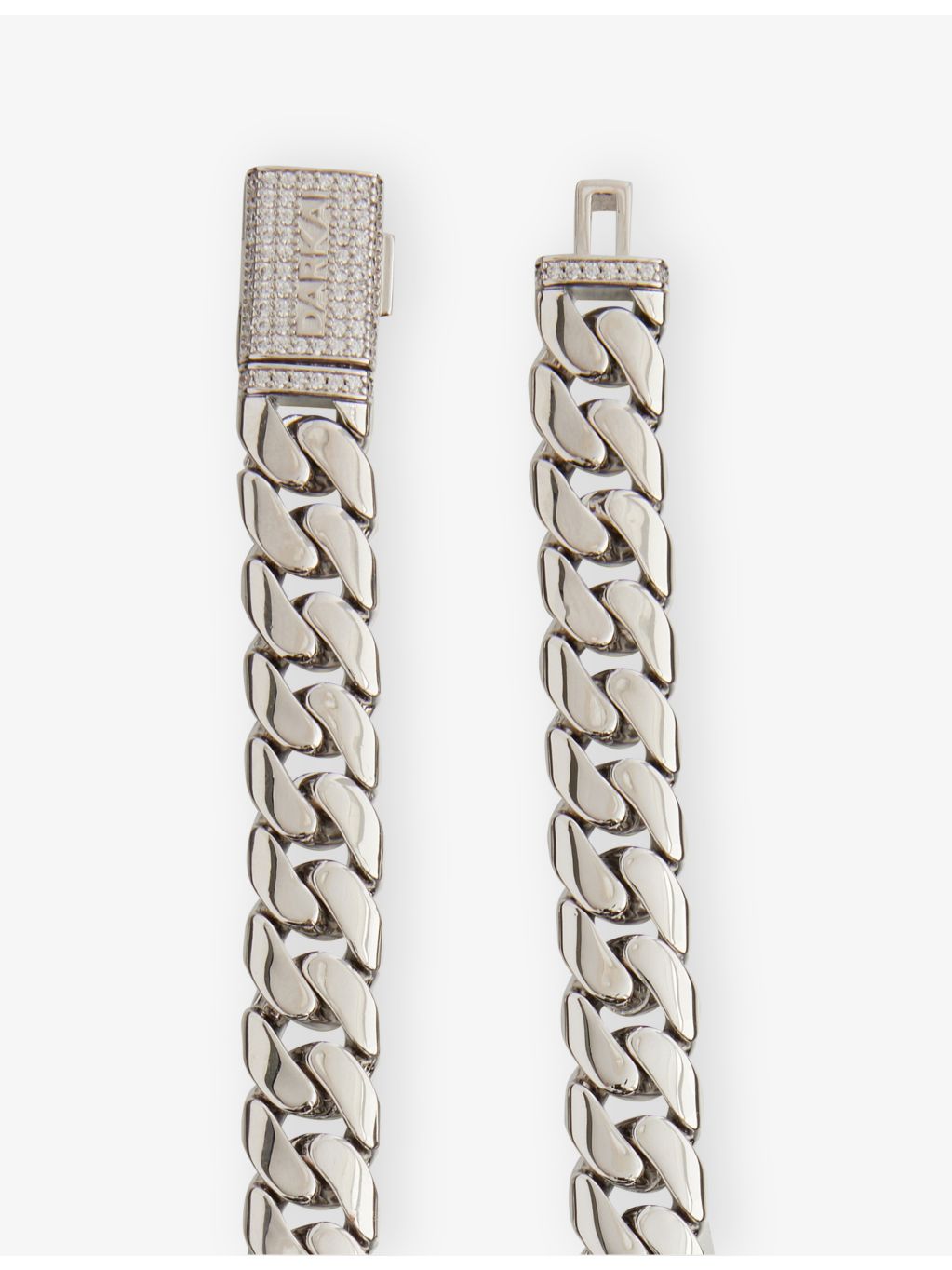 DARKAI Cuban necklace 18ct white-gold and stainless steel 50cm, UK version