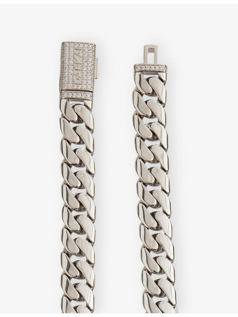 DARKAI Cuban necklace 18ct white-gold and stainless steel 50cm, UK version