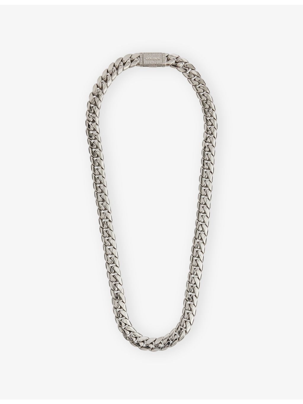 DARKAI Cuban necklace 18ct white-gold and stainless steel 50cm, UK version