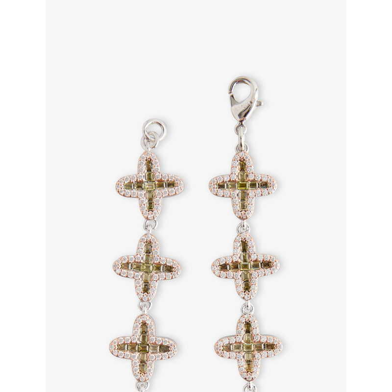 Darkai clover bracelet 18ct white-gold plated with diamond stones (British brand)