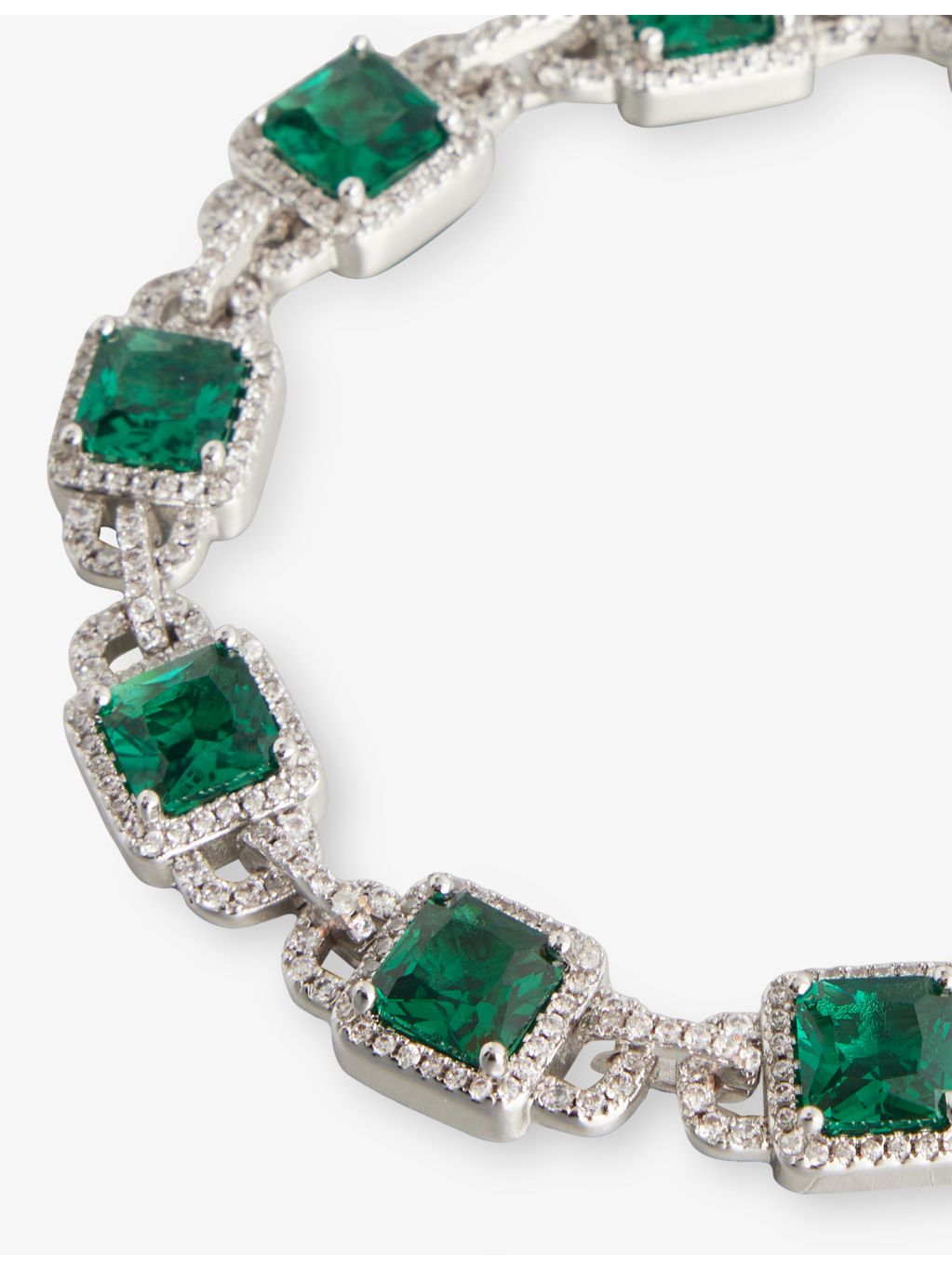 DARKAI Mariner bracelet 18ct white-gold with emerald and diamond stones - British product