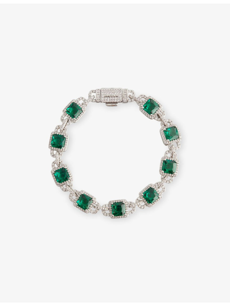 DARKAI Mariner bracelet 18ct white-gold with emerald and diamond stones - British product