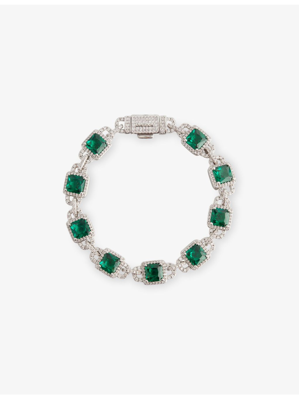 DARKAI Mariner bracelet 18ct white-gold with emerald and diamond stones - British product