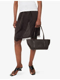 ST. AGNI woven leather tote bag with twin handles - British product