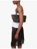 ST. AGNI woven leather tote bag with twin handles - British product