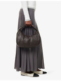 ST. AGNI leather shoulder bag with woven strap, UK version