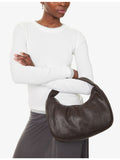 ST. AGNI leather shoulder bag with woven strap, UK version