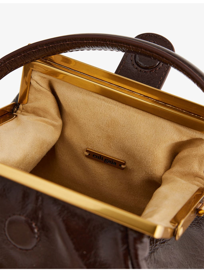 Cult Gaia fawn leather top-handle bag 20cm (British brand)