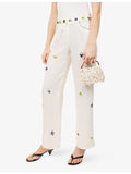 Cult Gaia Solene beaded satin mini clutch bag (British brand)