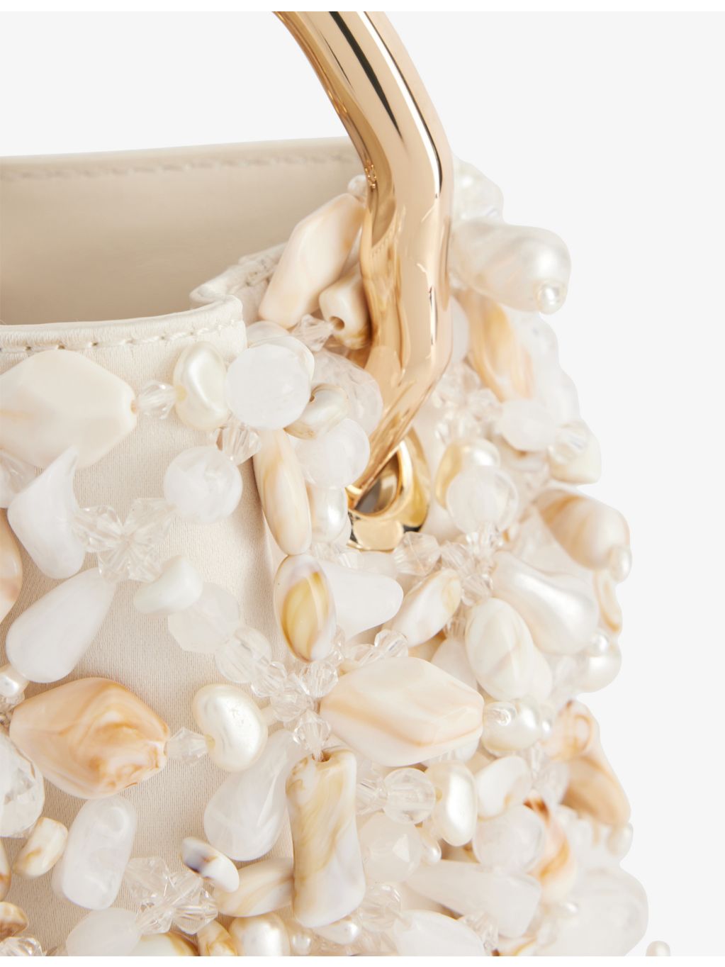 Cult Gaia Solene beaded satin mini clutch bag (British brand)