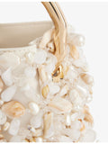 Cult Gaia Solene beaded satin mini clutch bag (British brand)