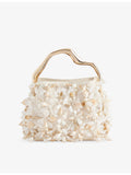 Cult Gaia Solene beaded satin mini clutch bag (British brand)