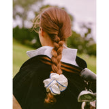 Courtside pure silk jumbo scrunchie, imported from the UK