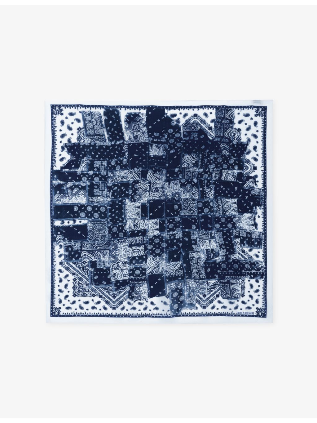 Zadig&Voltaire denim bandana silk scarf 85cm, imported from the UK