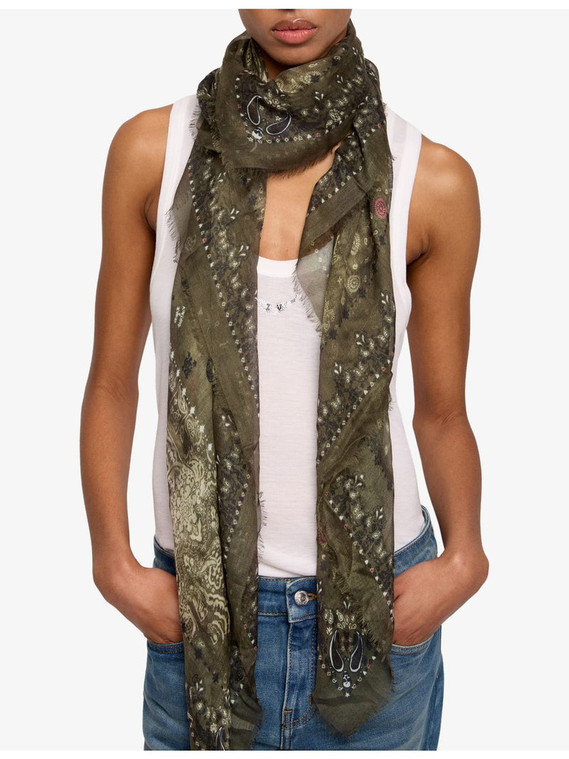 Zadig&Voltaire vintage printed modal scarf 85cm square, UK version