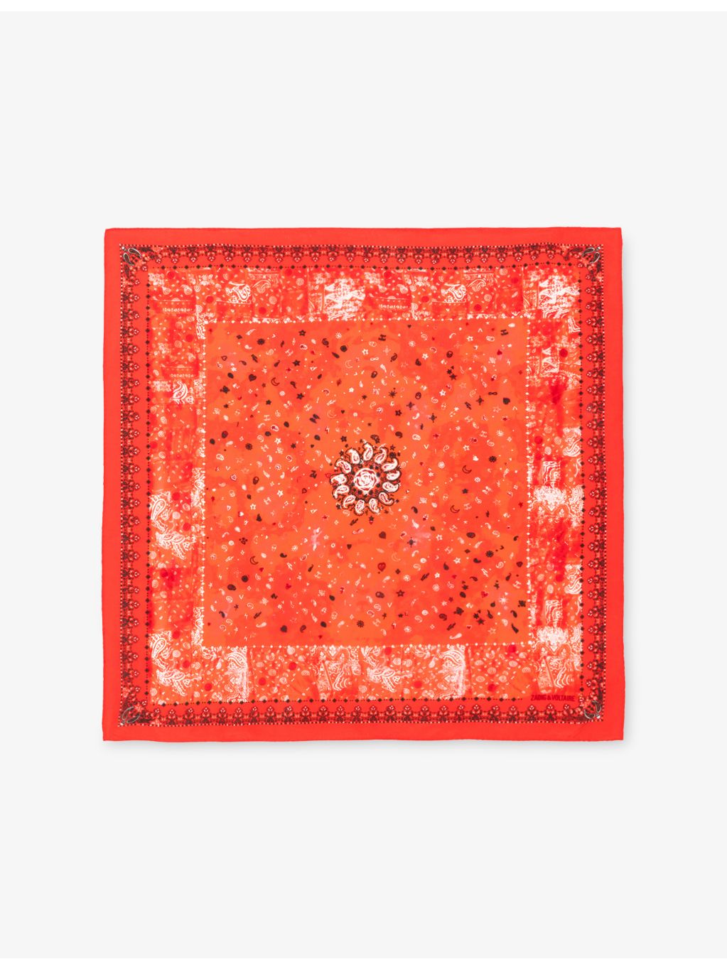 Zadig&Voltaire Blondie bandana-print silk scarf 62x62cm - British product