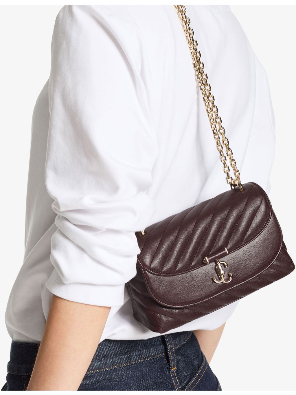 Jimmy Choo Avenue Curve crossbody bag small leather (British brand)
