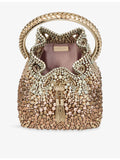 Jimmy Choo satin top-handle bag with crystal embellishments, UK version