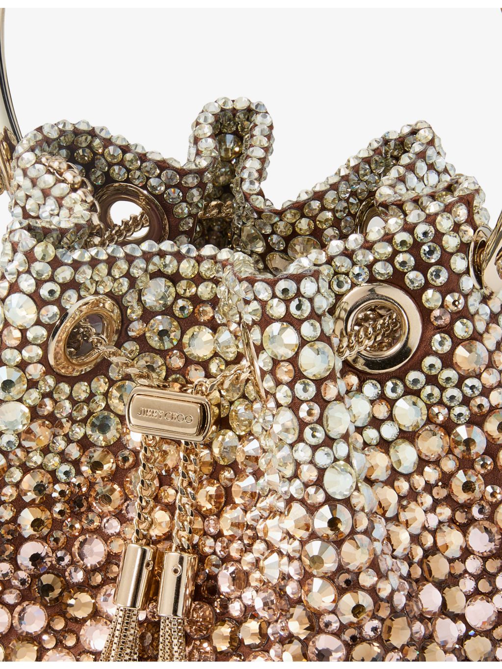Jimmy Choo satin top-handle bag with crystal embellishments, UK version