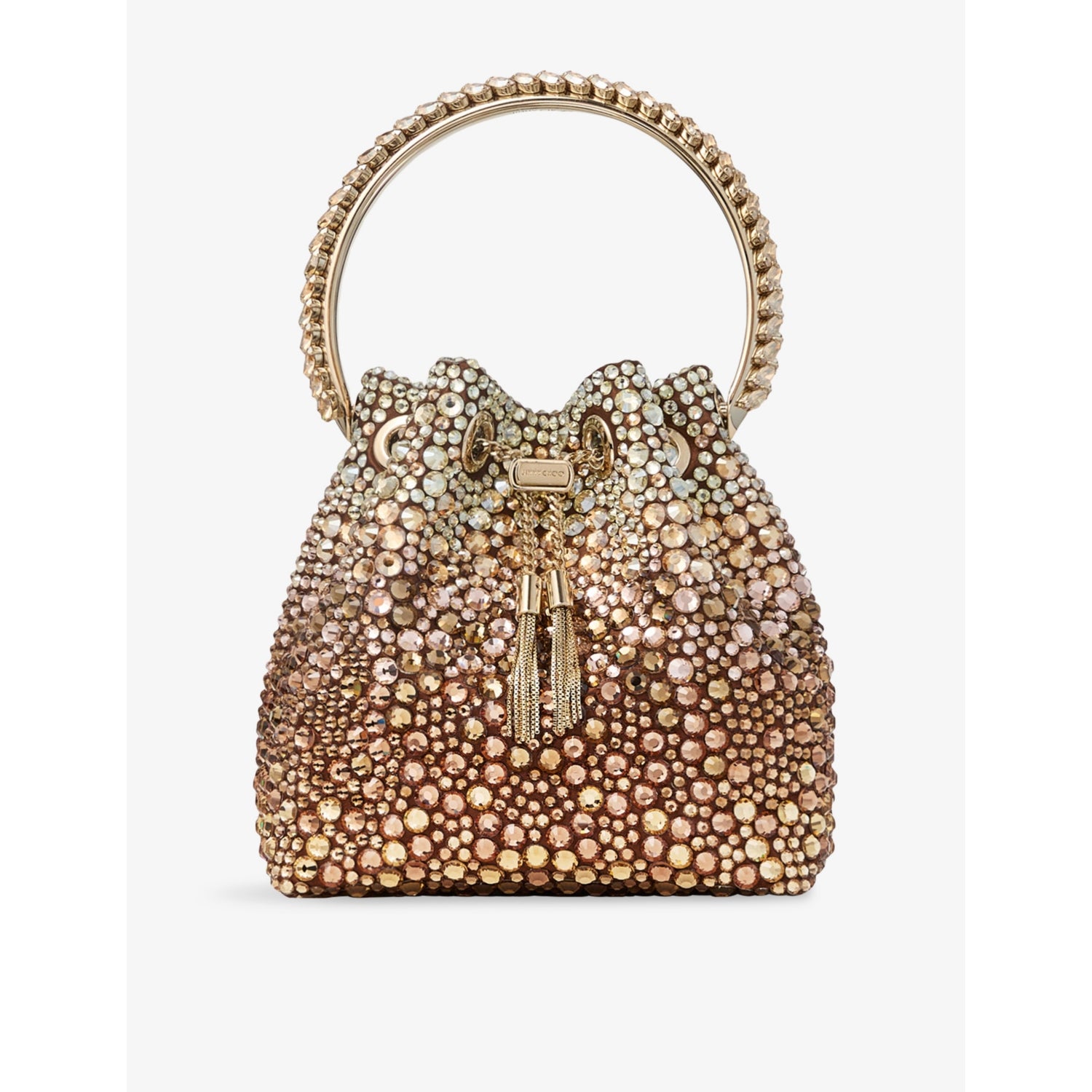 Jimmy Choo satin top-handle bag with crystal embellishments, UK version