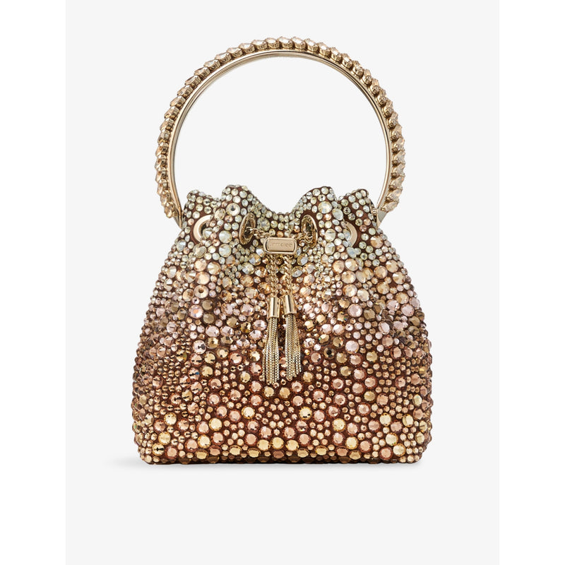 Jimmy Choo satin top-handle bag with crystal embellishments, UK version