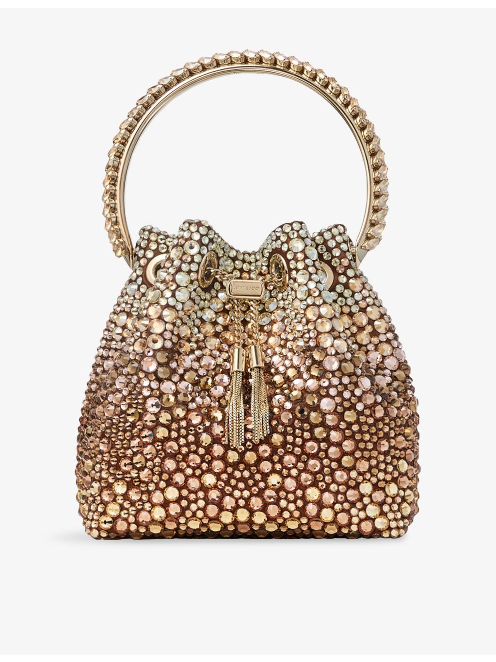 Jimmy Choo satin top-handle bag with crystal embellishments, UK version