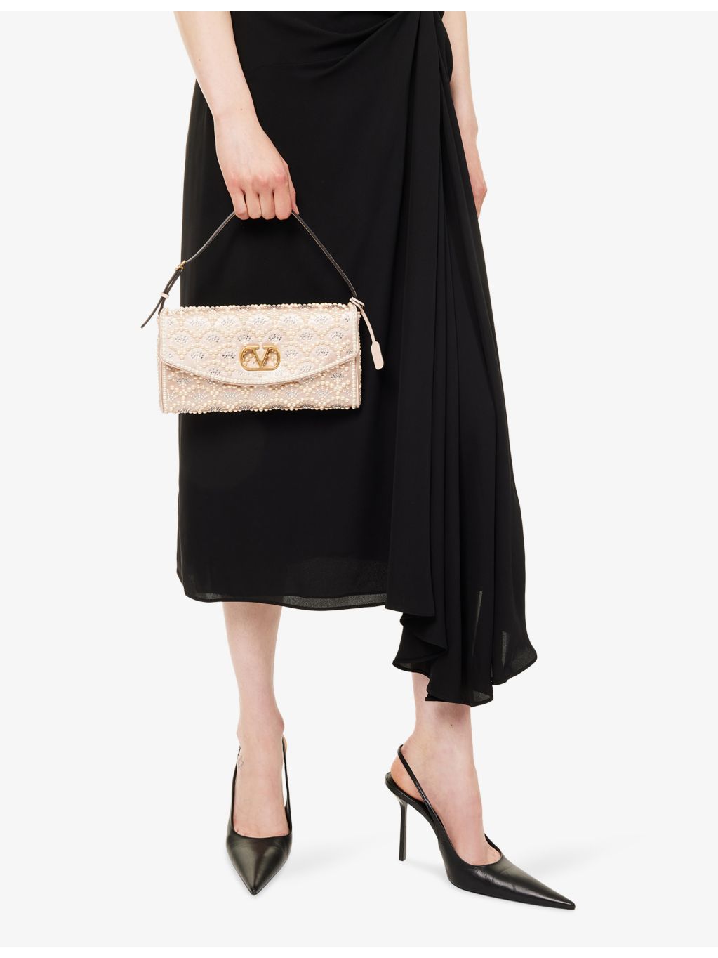 Valentino Garavani shoulder bag small pearl and rhinestone - British product