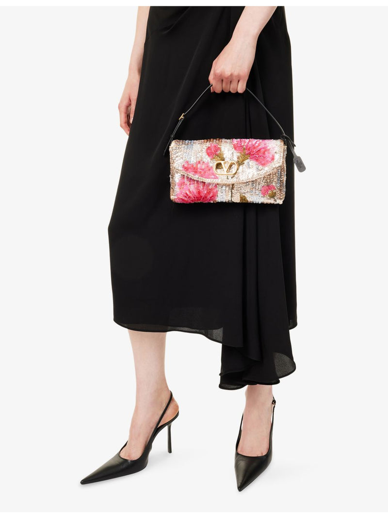 Valentino Garavani sequin shoulder bag in silk - British product
