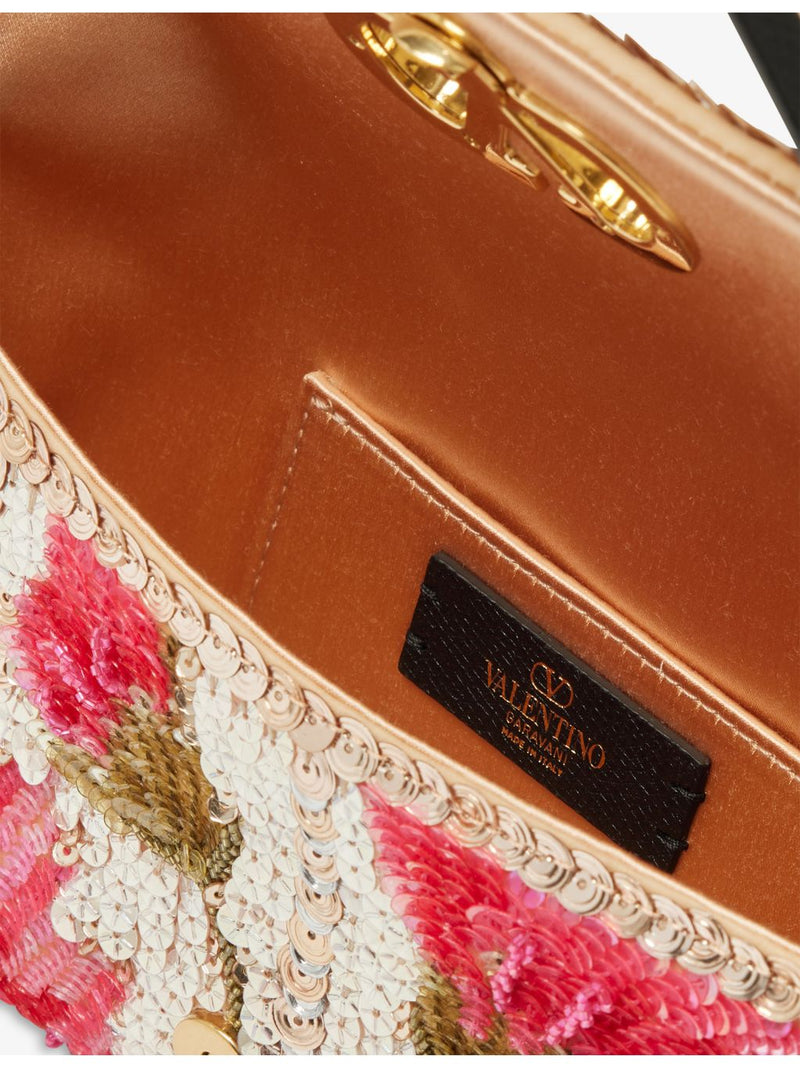 Valentino Garavani sequin shoulder bag in silk - British product