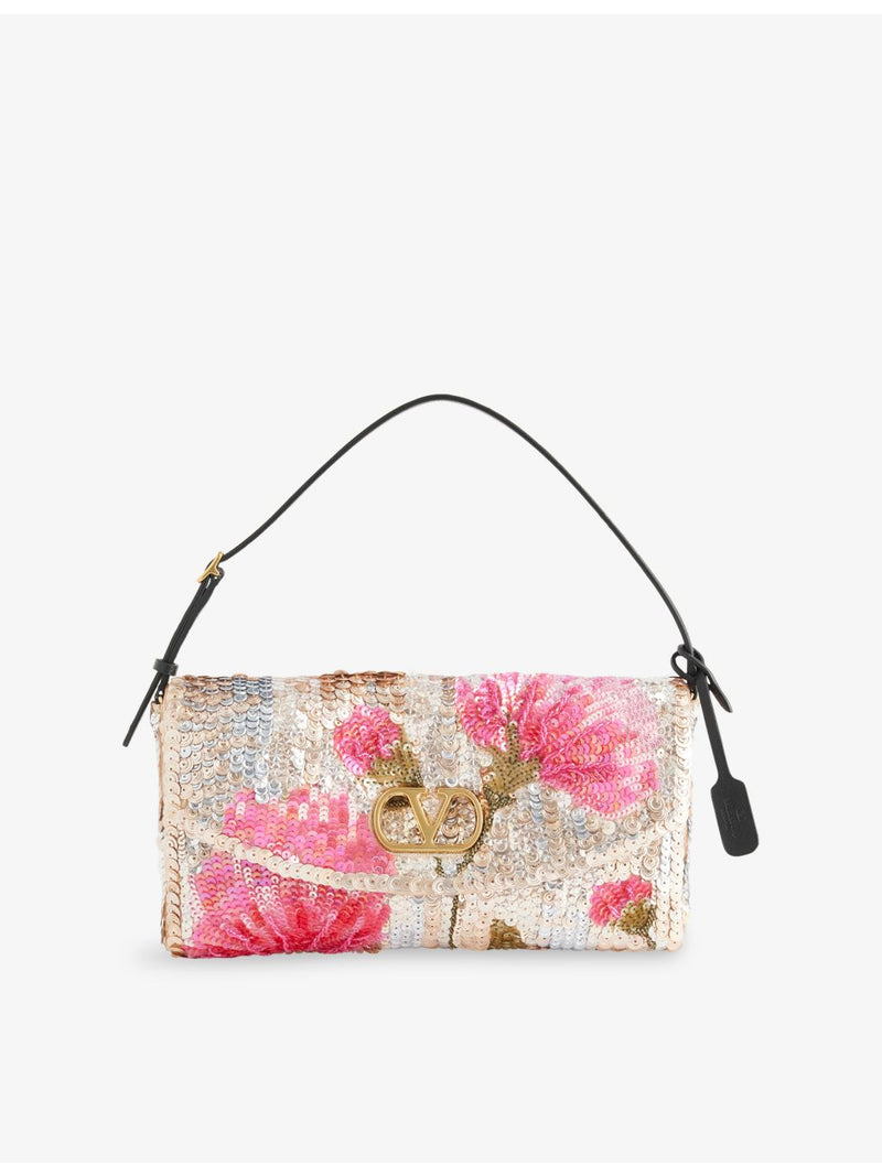 Valentino Garavani sequin shoulder bag in silk - British product