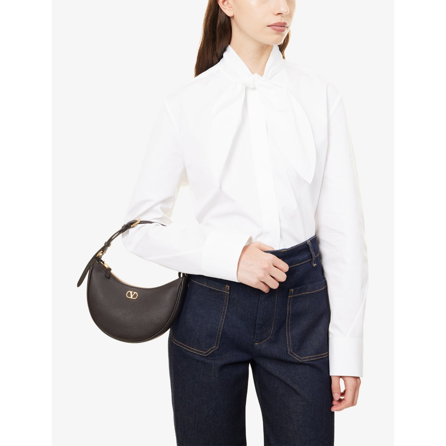 Valentino Garavani Vlogo Signature mini leather hobo bag, UK version