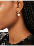 Valentino Garavani pearl drop brass earrings, imported from the UK
