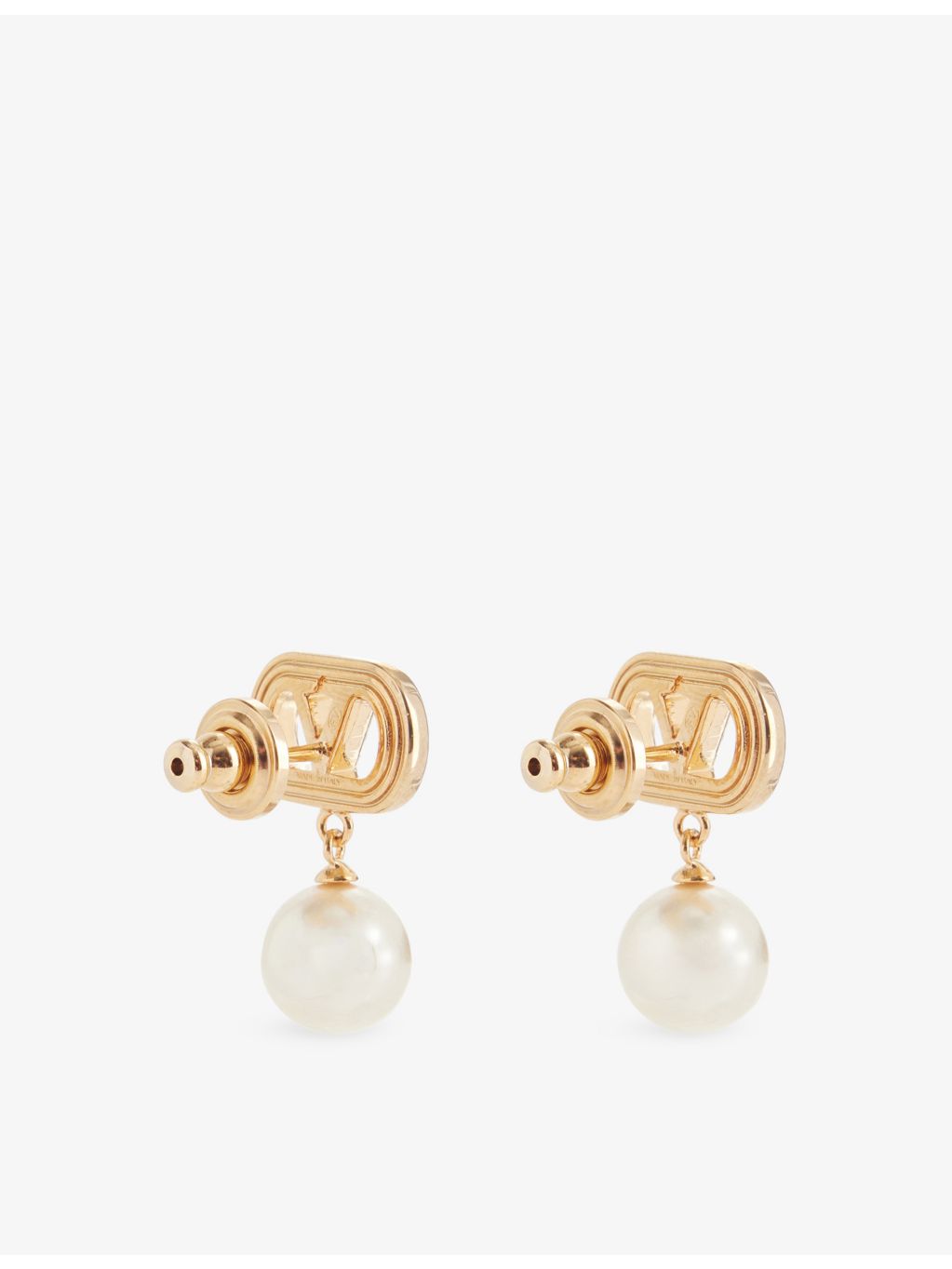 Valentino Garavani pearl drop brass earrings, imported from the UK