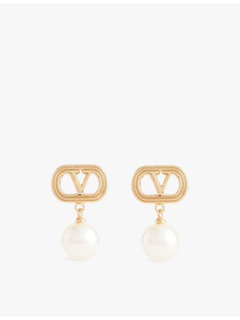Valentino Garavani pearl drop brass earrings, imported from the UK