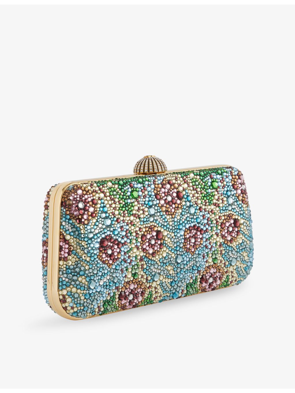 Valentino Garavani flower bead-embellished leather clutch bag, UK version