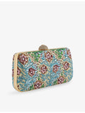 Valentino Garavani flower bead-embellished leather clutch bag, UK version
