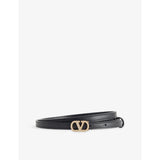 VLogo Rhinestone-Buckle Leather Belt - 26
