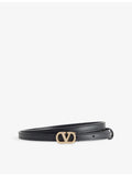 Valentino Garavani VLogo rhinestone buckle leather belt, imported from the UK