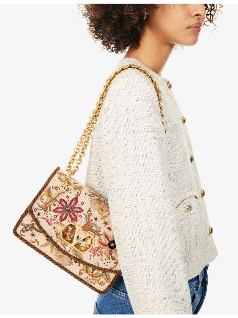 Valentino Garavani Vain bead-embellished silk shoulder bag, UK version