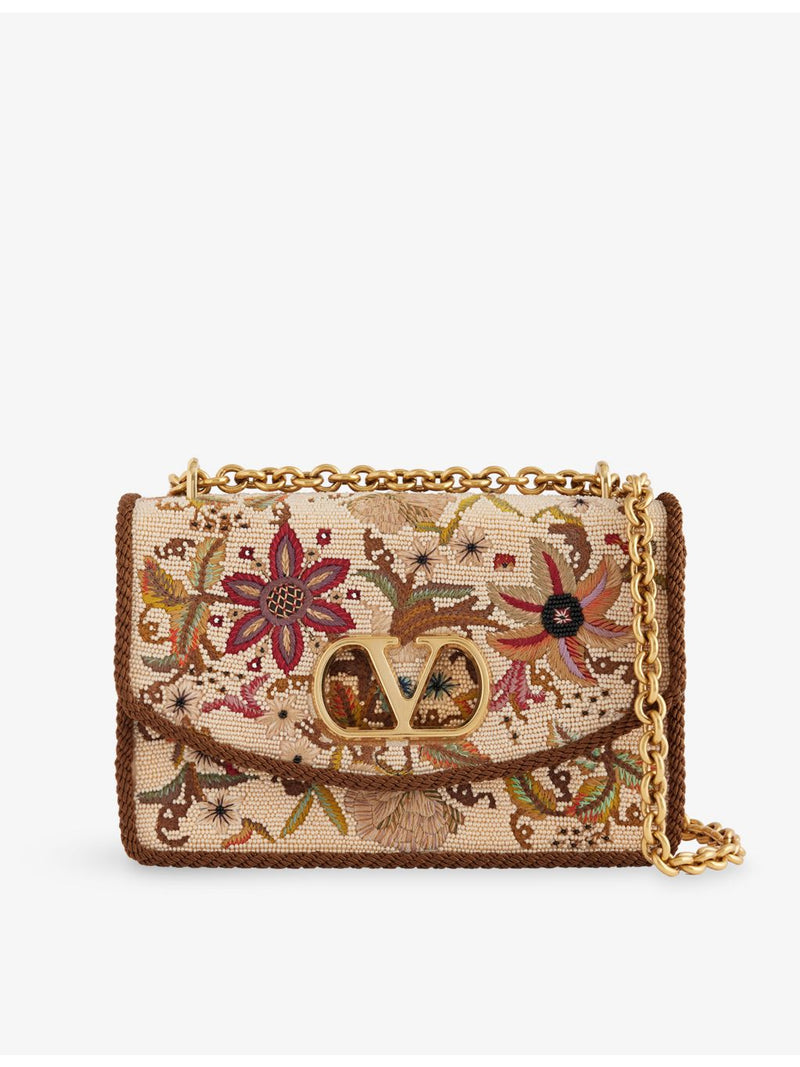 Valentino Garavani Vain bead-embellished silk shoulder bag, UK version