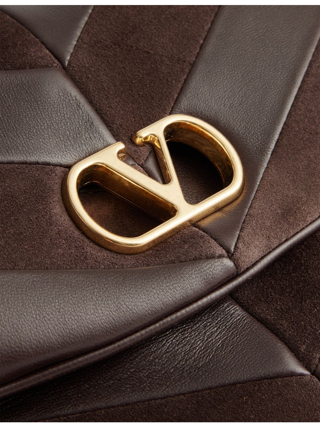 Valentino Garavani Djuna striped suede medium shoulder bag, imported from the UK